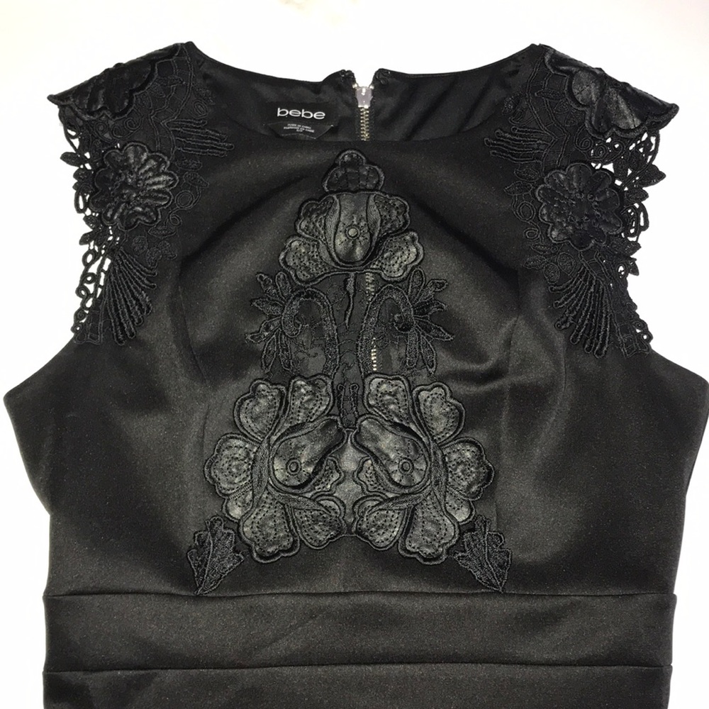 Lace and Leather Bebe Dress